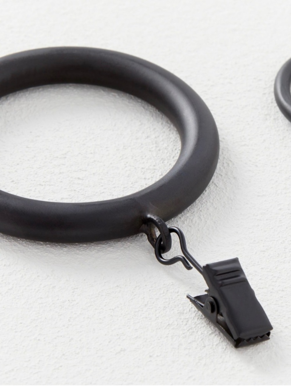 West Elm Matte black/ gunmetal  Clip Curtain Ring